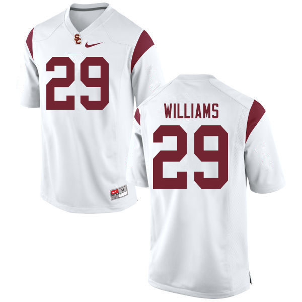 Men #29 Jayden Williams USC Trojans College Football Jerseys Sale-White - Click Image to Close